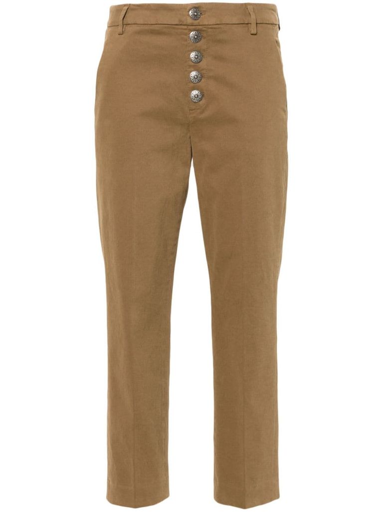 Shop Dondup Nima Loose-fit Cotton Chinos In Green