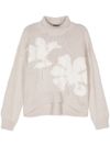 dondup - Wool sweater with floral pattern