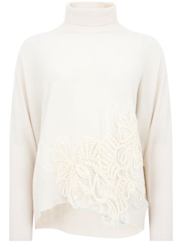 Cashmere and wool sweater with embroidery