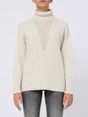 Lace-knit wool and cashmere sweater