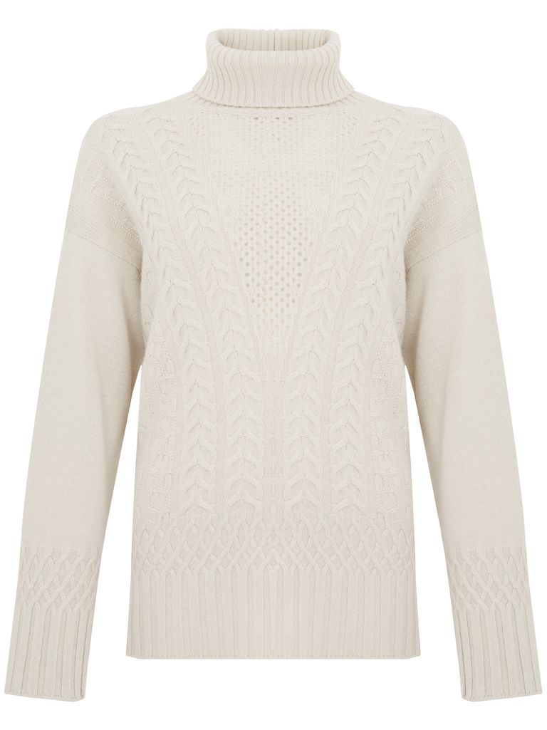 Shop D Exterior Lace-knit Wool And Cashmere Sweater In White