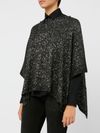 Black Lurex effect alpaca cape