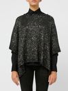 Black Lurex effect alpaca cape