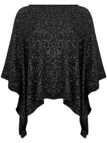 Black Lurex effect alpaca cape