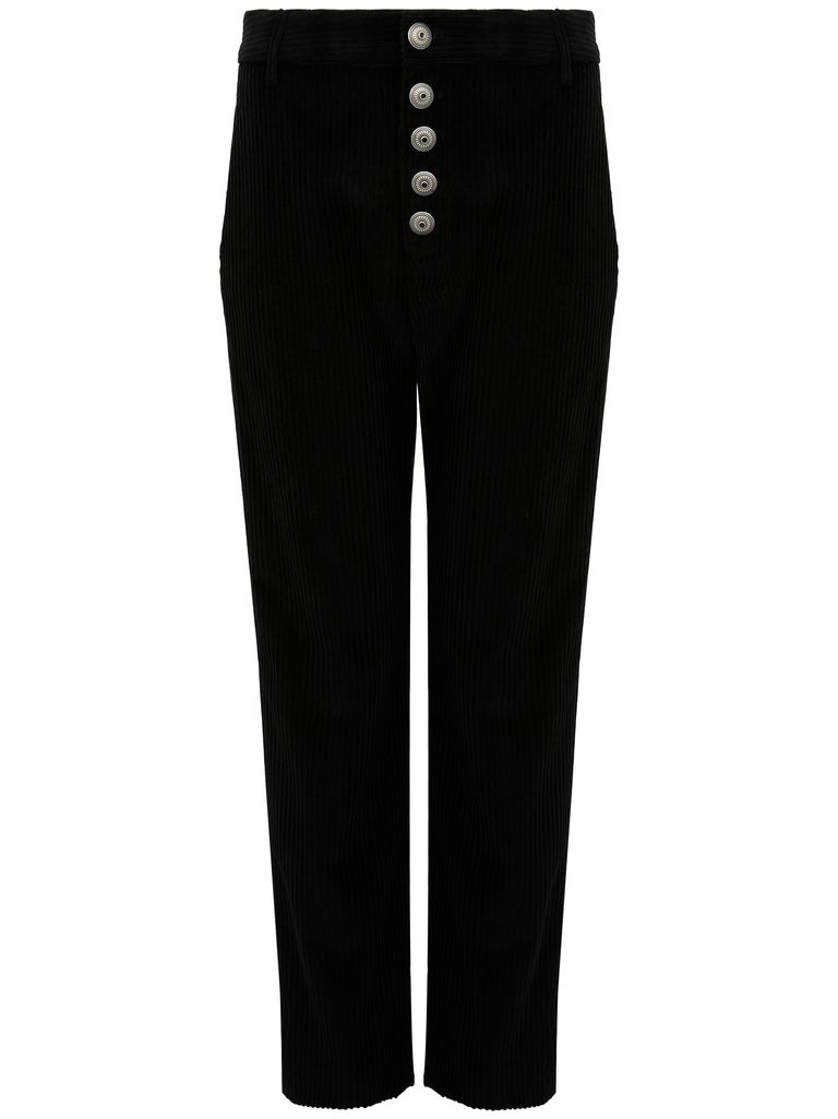 Shop Dondup Nima Loose-fit Velvet Chinos In Black