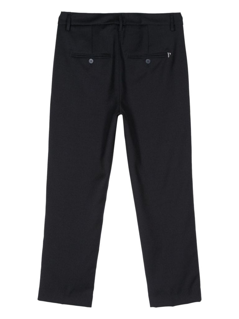 Shop Dondup Nima Loose-fit Wool Chinos In Blue