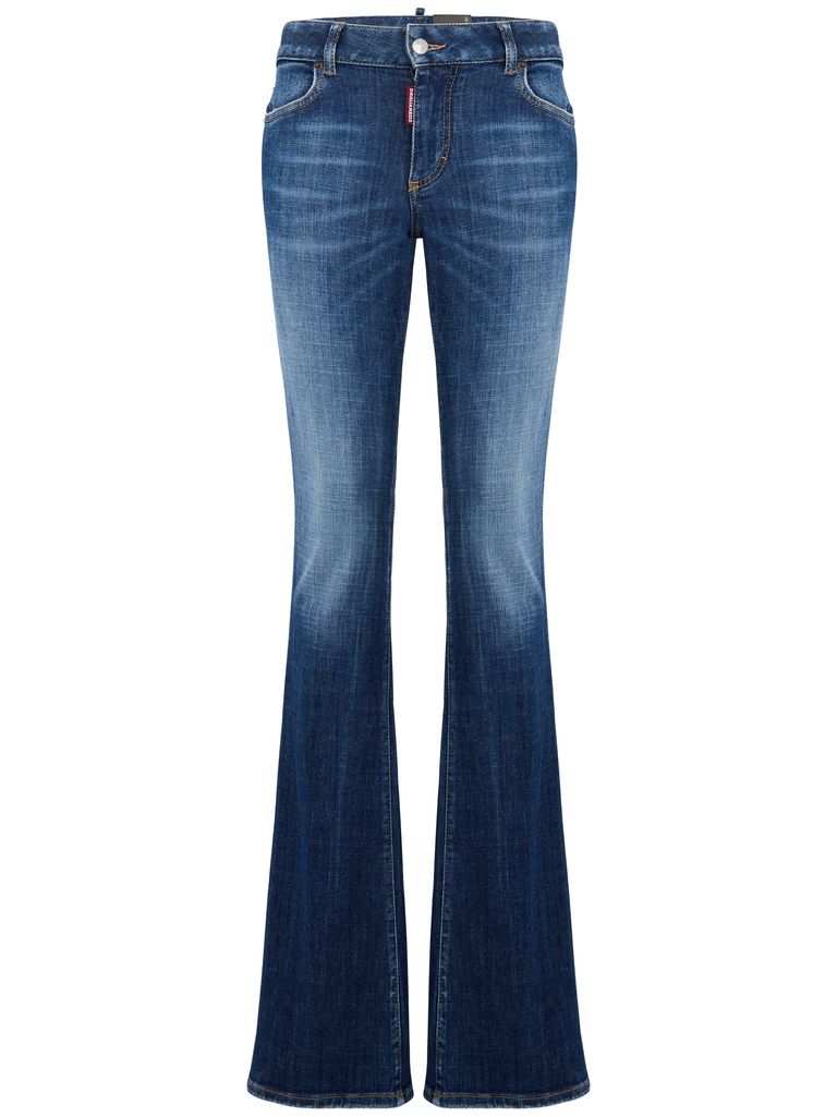 Shop Dsquared2 Faded Flare Jeans In Blue