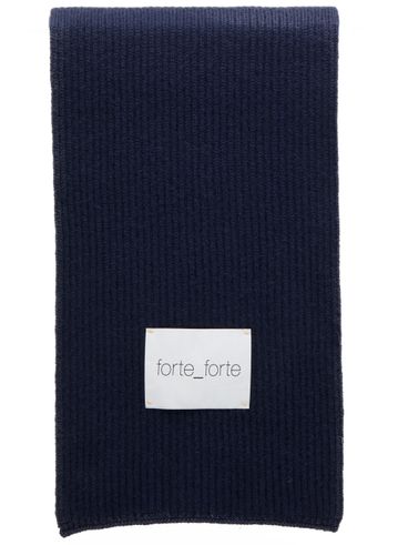 Ribbed wool and cashmere scarf