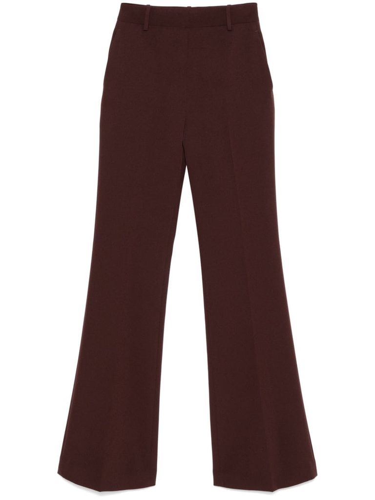 Shop Ermanno Scervino High-rise Stretchy Flared Trousers In Brown