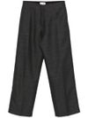 Wool trousers with pressed crease