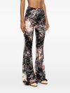 Velvet floral trousers.