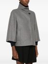 High collar wool cape