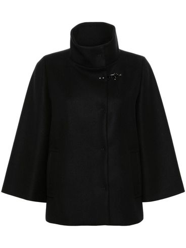 High collar wool cape