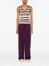 Pleated trousers with side stripes