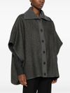 Wool cape with buttons