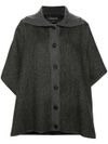 Wool cape with buttons