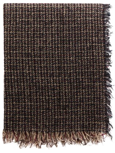 Wool and cashmere Mirko scarf with check pattern