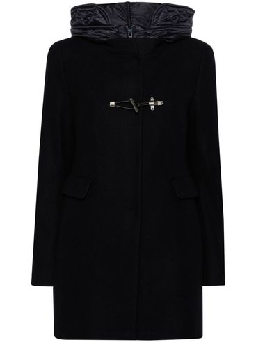 Long wool coat with hood