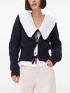 Cardigan in mohair con lacci