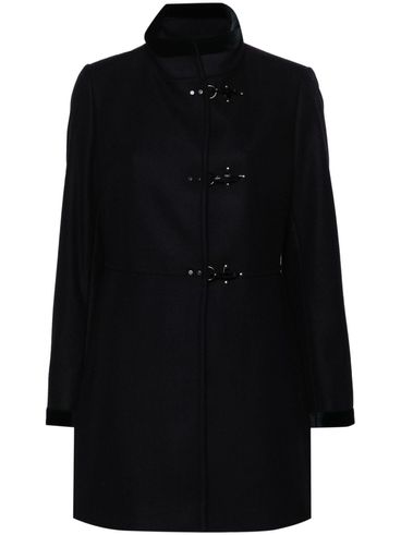 Long wool coat with high collar