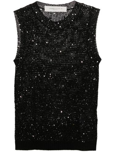 Top in maglia con paillettes