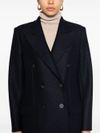 Long wool coat with shoulder pads