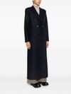 Long wool coat with shoulder pads