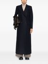 Long wool coat with shoulder pads