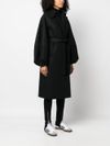 Long wool coat with belt