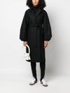 Long wool coat with belt