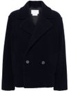 Short wool double-breasted coat