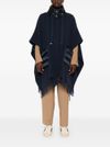 Wool Resort cape with fringes