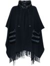 Wool Resort cape with fringes