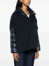 Short wool layered puffer coat