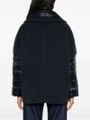 Short wool layered puffer coat