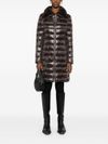 Long padded puffer coat with faux fur