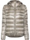 Short padded puffer coat with hood