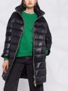 Long padded puffer coat with high collar