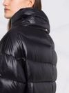 Long padded puffer coat with high collar