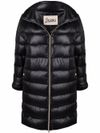 Long padded puffer coat with high collar