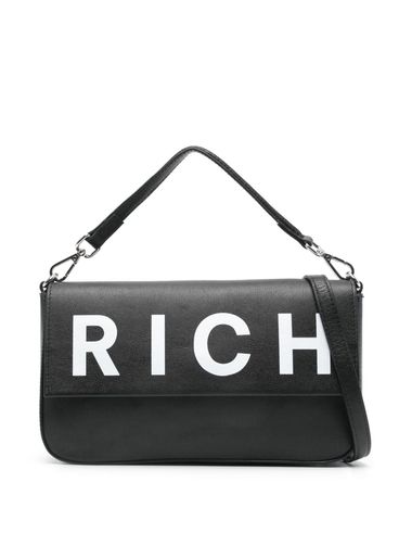 JOHN RICHMOND - Calf leather Shoulder bag with logo print