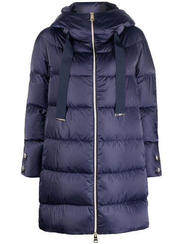 Long puffer coat with buttons