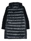 Long padded puffer coat with inserts