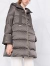 Long puffer coat with buttons