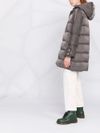 Long puffer coat with buttons