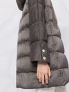 Long puffer coat with buttons