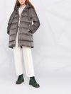 Long puffer coat with buttons