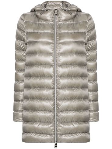 Long padded puffer coat with hood