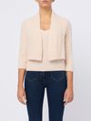 Cardigan crop traforato in lana