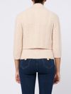 Cardigan crop traforato in lana